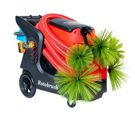 Rotobrush air duct cleaning vacuum and brush system.