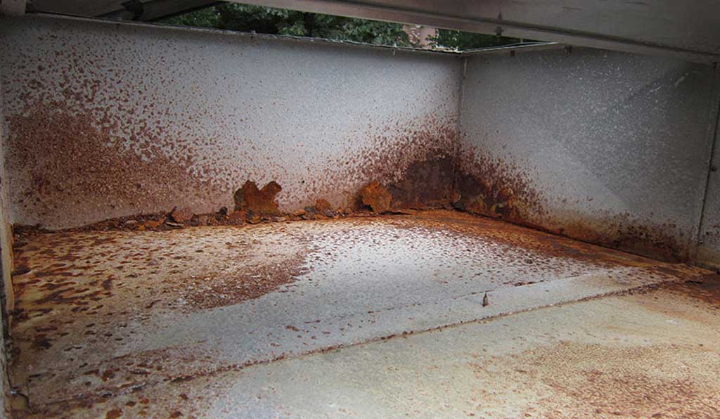Rusted Ductwork from condensation.