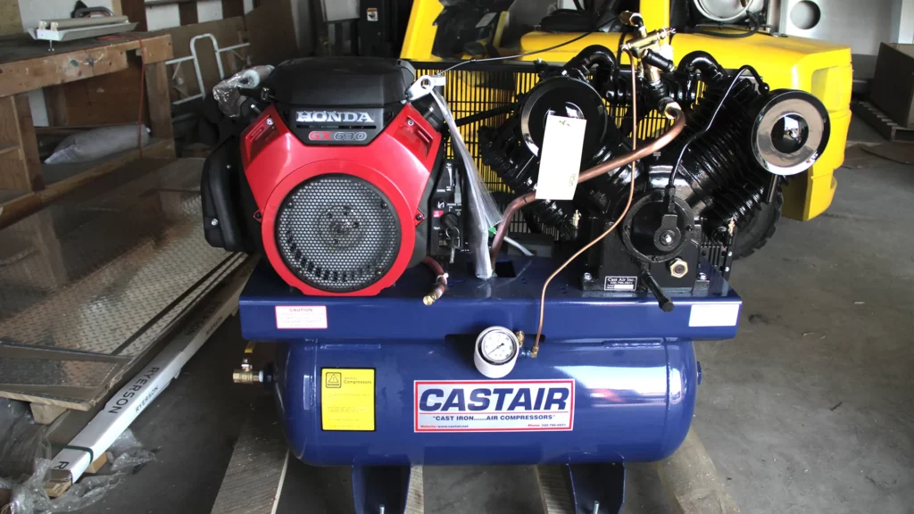 Castair compressor with 175psi for air duct cleaning.