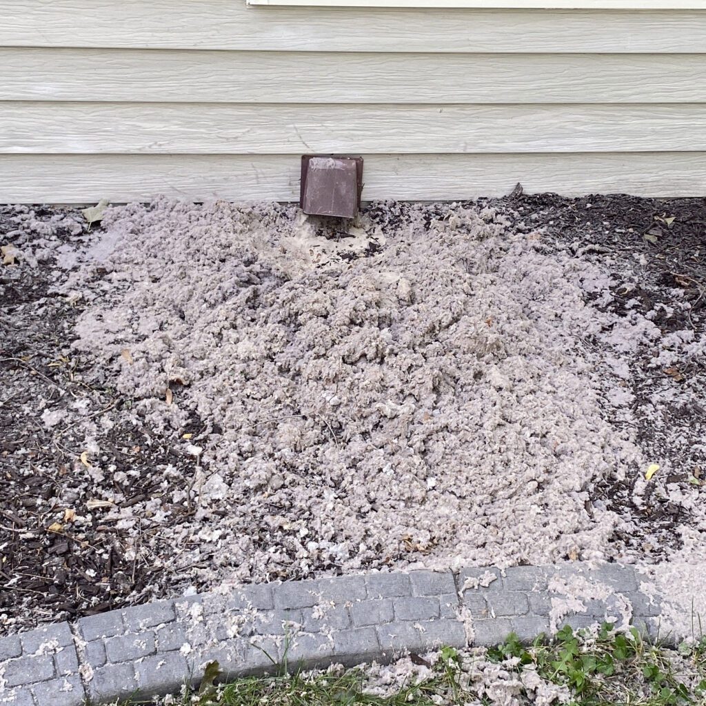 large pile of lint that was clogging a laundry room vent.
